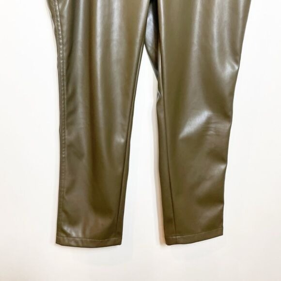 BCBGeneration Womens Straight-Cut Faux-Leather Pants Olive Size M Stylish & Vers - Picture 8 of 13